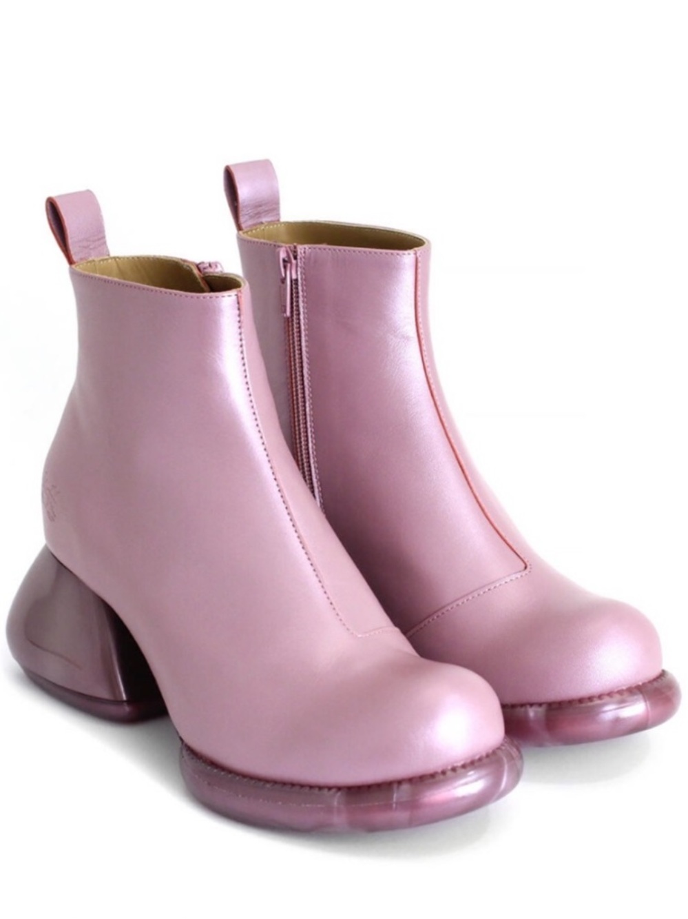 John Fluevog F-TRIP ETTA LEATHER ANKLE BOOTS Size 7 Pink